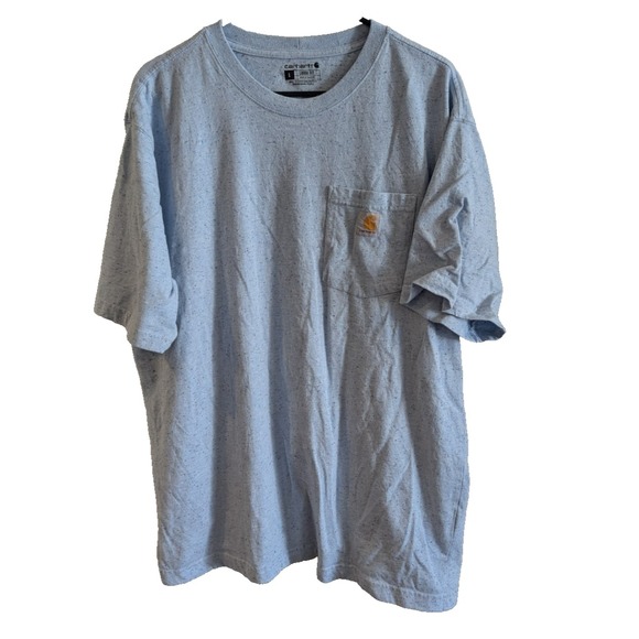 Carhartt Men's Large Blue T-Shirt Loose Fit Short‎ Sleeve Heavyweight Pocket K87 - Picture 1 of 5